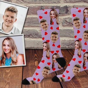 Custom Face Socks, Put your Face on socks, Wedding Socks, Photo Socks, Personalized Socks, Valentine&#39;s Day Socks, Couple Face Socks