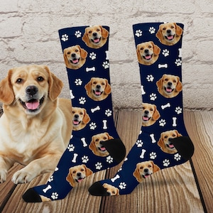 Custom Pet Face Socks, Personalized Dog Cat Photo sock, Gift for Pet Lovers