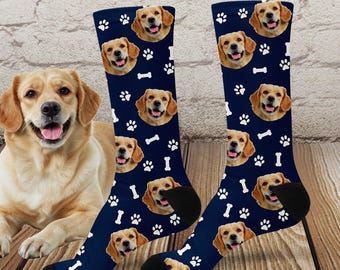 Custom Pet Face Socks, Personalized Dog Cat Photo sock, Gift for Pet Lovers