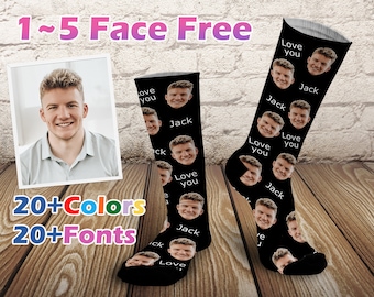 Custom Face Socks, Face on socks, Custom Text  Socks, Socks with Text, Personalized Face Socks, Birthday Gift, Father's Day Gift