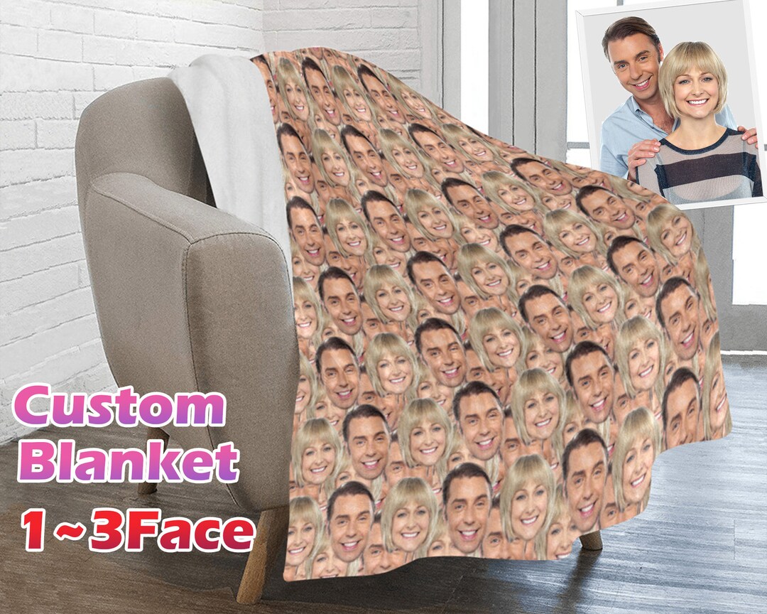 Custom Face Blanket, Personalized Photo Blanket, Multiple Face Blanket