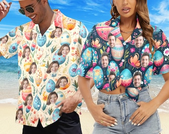 Custom Easter Hawaiian Shirt: Personalized Face Easter Egg Print