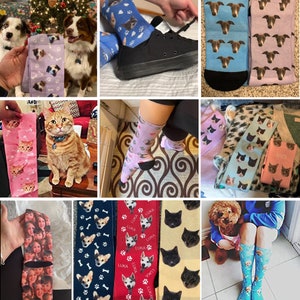 Custom Cat Socks, Cat Photo Socks, Pet Lovers Gift, Cat Gift, Personalized Socks,Cat Gift Socks, Customized Pet Socks, Dog Cat Face Socks image 2
