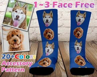 Custom Pet Face Socks: Personalized Photo Socks, Dog Lover Gift, Cat Faces Sock