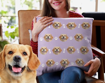 Custom Pet Face Pillow: Personalized Dog or Cat Photo Gift
