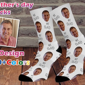 Custom Father&#39;s day socks, Best Dad Ever, I love Dad, Socks With Text, Best Gift For Dad, Fathers Day Gift, Personalized Socks,Face On Socks