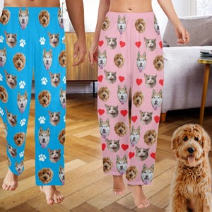 Custom Pet Face Pajamas Pants, Personalized Men's Pajamas Pants, Dog Cat Face Pajamas Pants, Women's Pajama Trousers, Dog Lover Gift