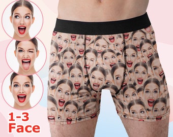 Crazy Face Boxer Briefs, Custom Face Boxer, Personalized Face all over Underwear, Gifts For Husband Boyfriend, Anniversary Gifts to Him