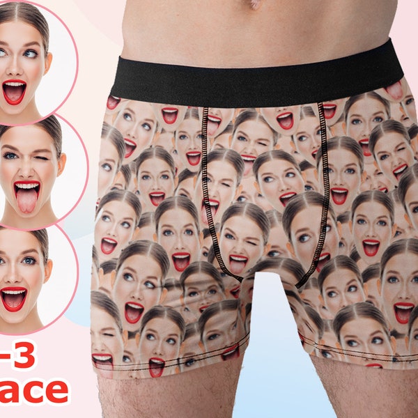 Crazy Face Boxer Briefs, Custom Face Boxer, Personalized Face all over Underwear, Gifts For Husband Boyfriend, Anniversary Gifts to Him