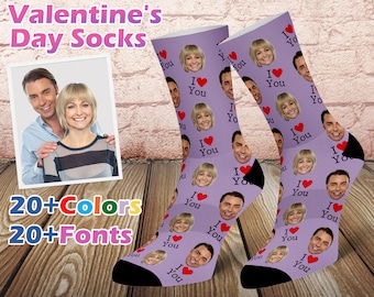 I Love You Socks, Valentine's Day Socks, Custom Face Socks, Best Gift For Valentine, Couple Gift, Gift for your girlfriend/ boyfriend