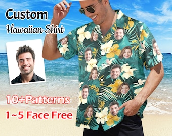 Custom Face Hawaiian Shirt: Personalized Photo Tropical Shirt, Hawaii Pet Faces Shirts, Birthday Gift