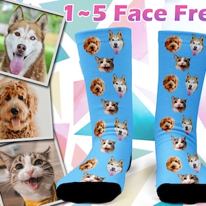 Custom Pet Face Socks, Personalized Socks, Christmas Gift, Dog Face Socks, Dog Lover Gift, Funny Dog Socks, Dog Mom Gift, Pet Photo Socks