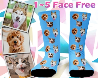 Custom Pet Face Socks, Personalized Photo Socks, Dog Lover Gift