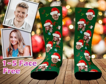 Custom Christmas Socks, Christmas socks for women men, Christmas Gift, Personalized Face Socks, Picture Socks, Birthday Gift, Face on socks