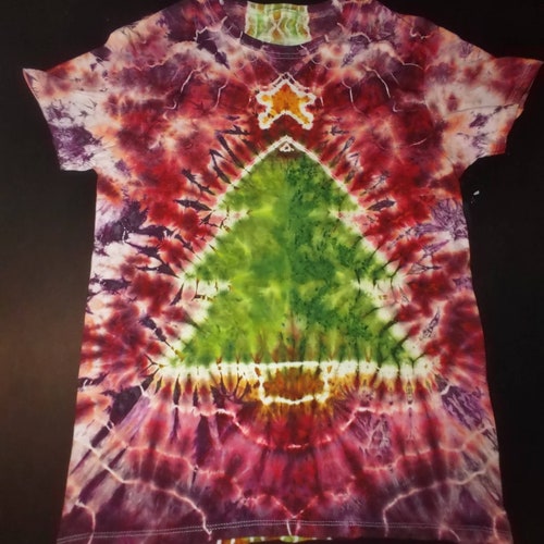 Long Sleeve Christmas Tree Tie Dye Shirt Christmas Morning Etsy