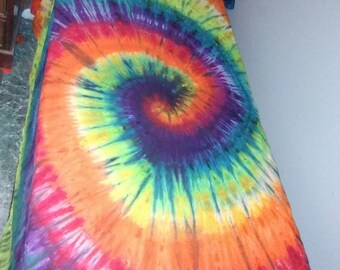 Tie-dye sheet sets/ Custom made/ Rainbow spiral