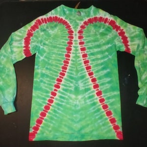Custom candy cane Christmas tie dye shirt