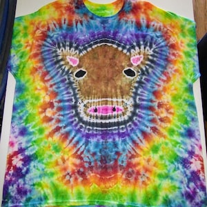 Cow tie dye handmade shirt/custom listing