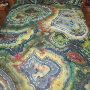 Custom geode,agate sheet set,Tie-dye, Hand made tie dye sheet set, Handmade tie dye bedding, tie dye for hippies, boho, amethyst geodes