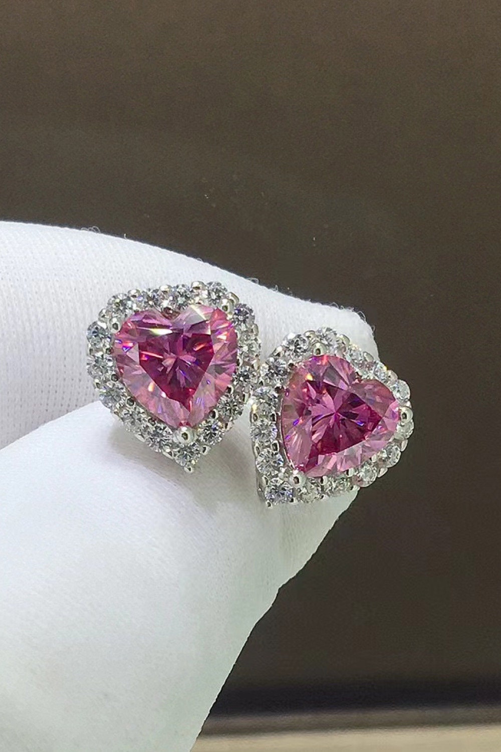 2 Carat Yellow Heart Moissanite Platinum-Plated Earrings