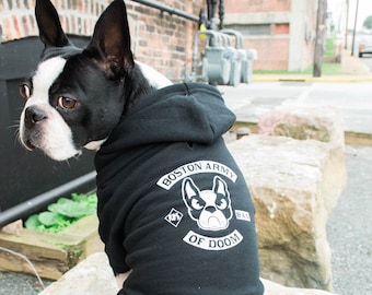 Clevotine Boston Terrier Boston Army of Doom Dog Sweat à capuche