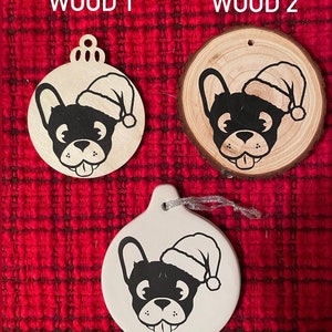 Clevotine Frenchie Santa Paws Ornament