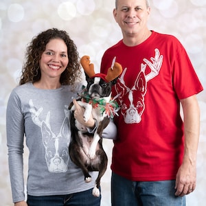 Clevotine Boston Terrier Antler Unisex Shirt