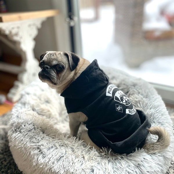 Clevotine Pug Snore Society Dog Hoodie