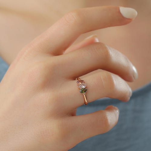 Bague pierre de naissance personnalisée, bague familiale en argent pour maman ou grand-mère