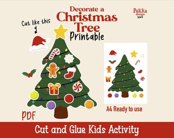 Christmas Tree Decorating Activity | Kids Holiday Printable (PNG)