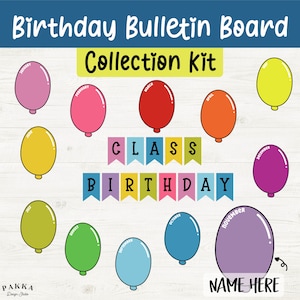 Tableau d'anniversaire imprimable pour la classe des enfants, affichage d'anniversaire téléchargeable PNG