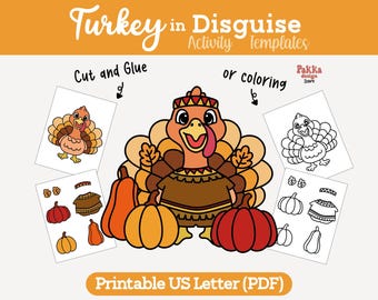 Printable Turkey in Disguise Native Americans Coloring Page | Thanksgiving Classroom Activity | Turkey Costume Craft Template for Kids
