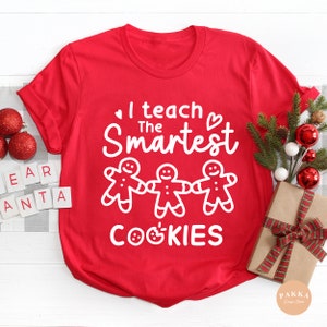 I Teach Smartest Cookies SVG, Christmas Teacher Quote PNG (Digital Download)