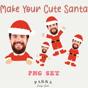 NEW!! Santa Face Blank Bundle, Add Your Own Photo,Elf Kit, Diy Prop Template,Kids Printable Png for Christmas Gift