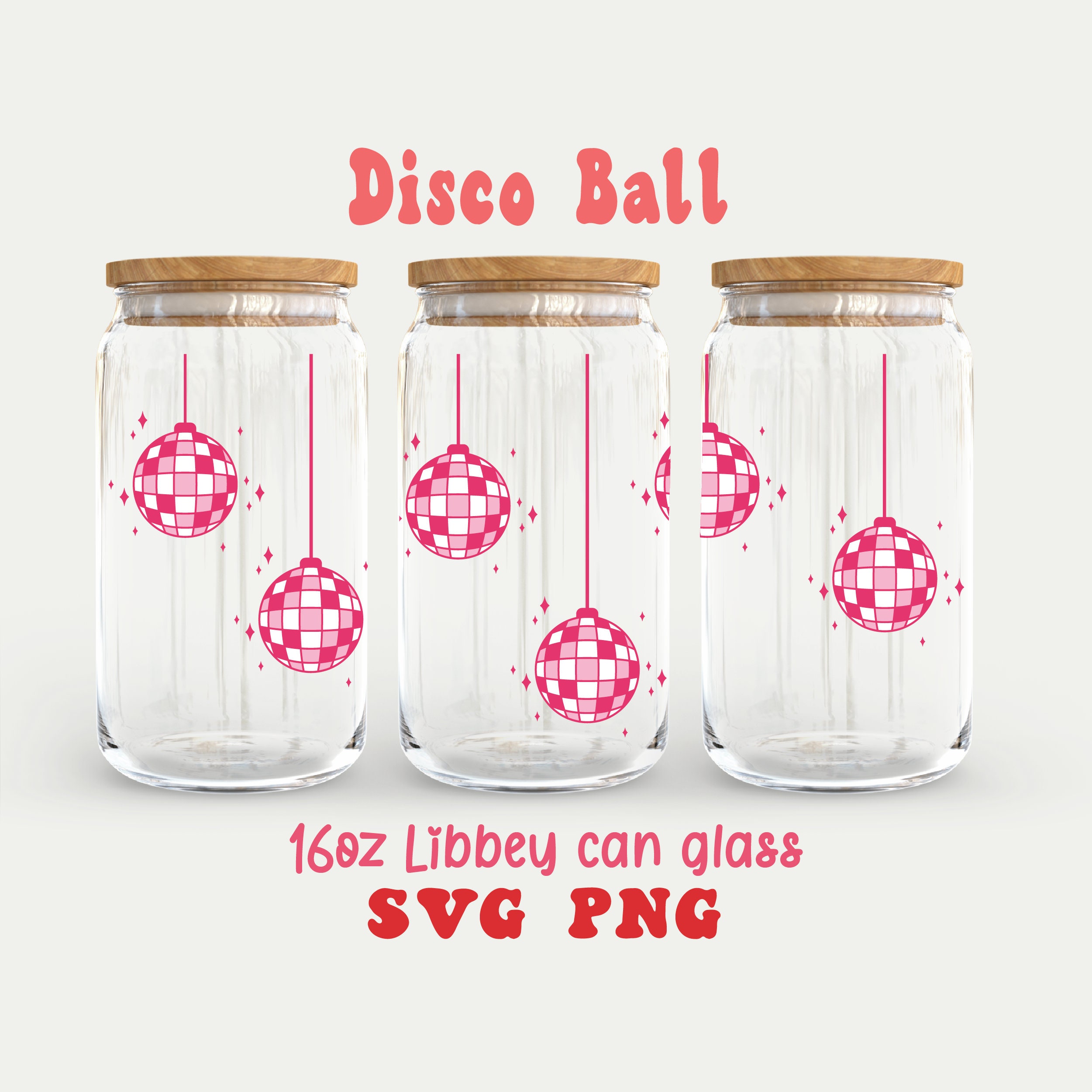 Let's Go Girls 16 Oz Libbey Glass Can Tumbler / Country Western / Cowgirl /  Cowgirl Boots//disco Ball 