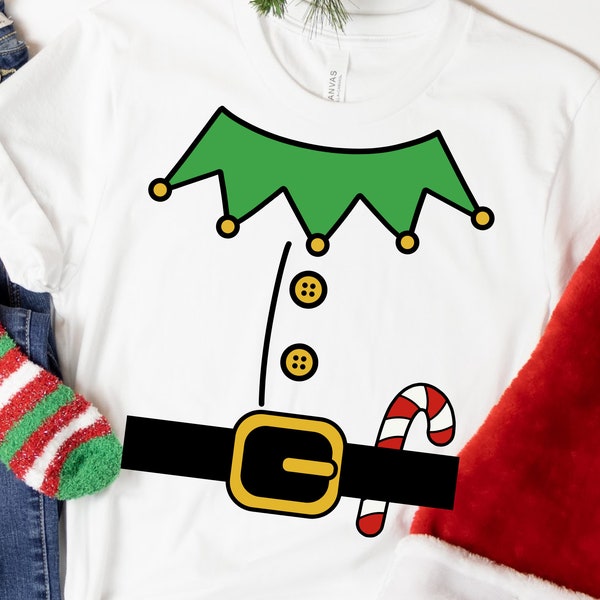 Christmas Elf Costume Png Svg,Elf Suit,Outfit,Christmas Shirt Design for Children Kids Baby