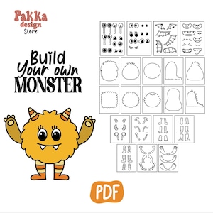 Construye tu propio monstruo, Crea un monstruo, Manualidad de Halloween para niños en la escuela