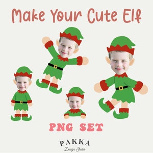 NEW!! Elf Face Blank Bundle, Add Your Own Photo,Elf Kit, Diy Prop Template,Kids Printable Png for Christmas Gift