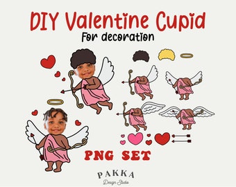 Funny Valentine Cupid Face Blank Bundle,black or African Kids, Diy