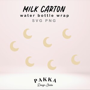 Night Moon | Milk Carton Water Bottle | SVG for Crafting | Seamless Full Wrap | Hand Draw tumbler | Cricut DIY Print | Commercial use
