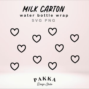 Valentine line heart | Milk Carton Water Bottle | SVG for Crafting | Seamless Pattern | Full Wrap | Cricut DIY Print | Commercial use