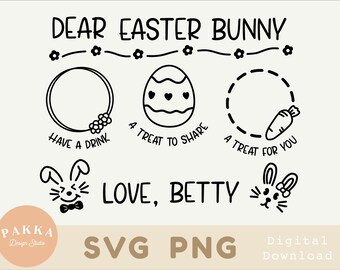 Easter Bunny Plate SVG, Treat Tray Cut File (Digital Download)