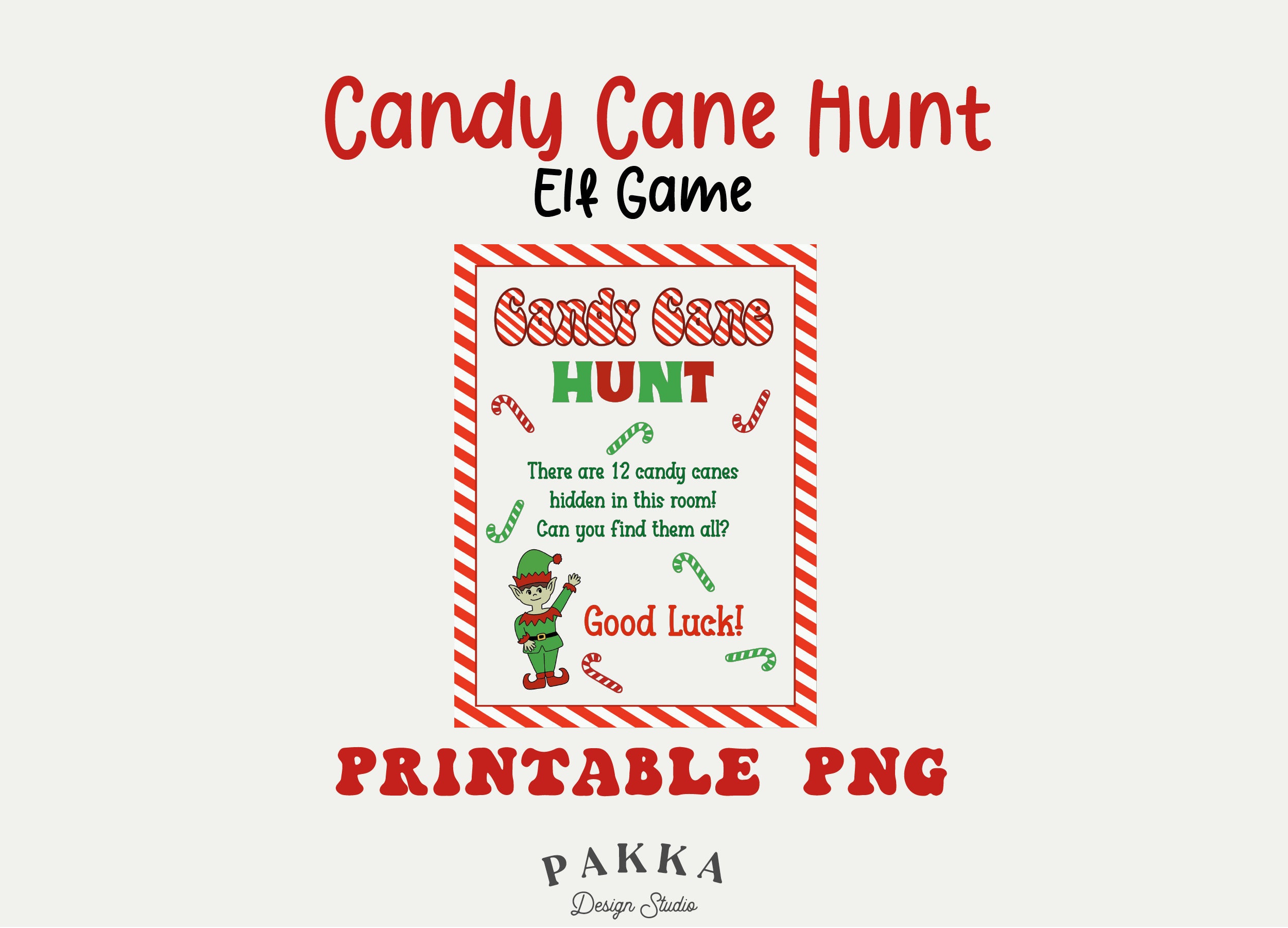 printable candy cane hunt,christmas elf game for kids activity