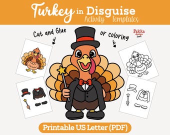 Printable Turkey in Disguise Pilot Coloring Page | Thanksgiving Classroom Activity | Turkey Costume Craft Template for Kids
