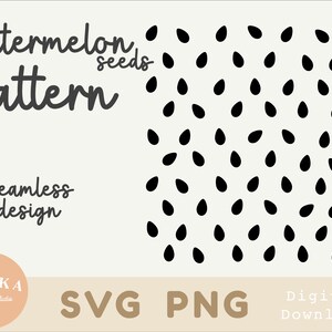 Könnte beinhalten: Wassermelonenkernmuster, nahtloses Design. SVG PNG Digitaler Download.