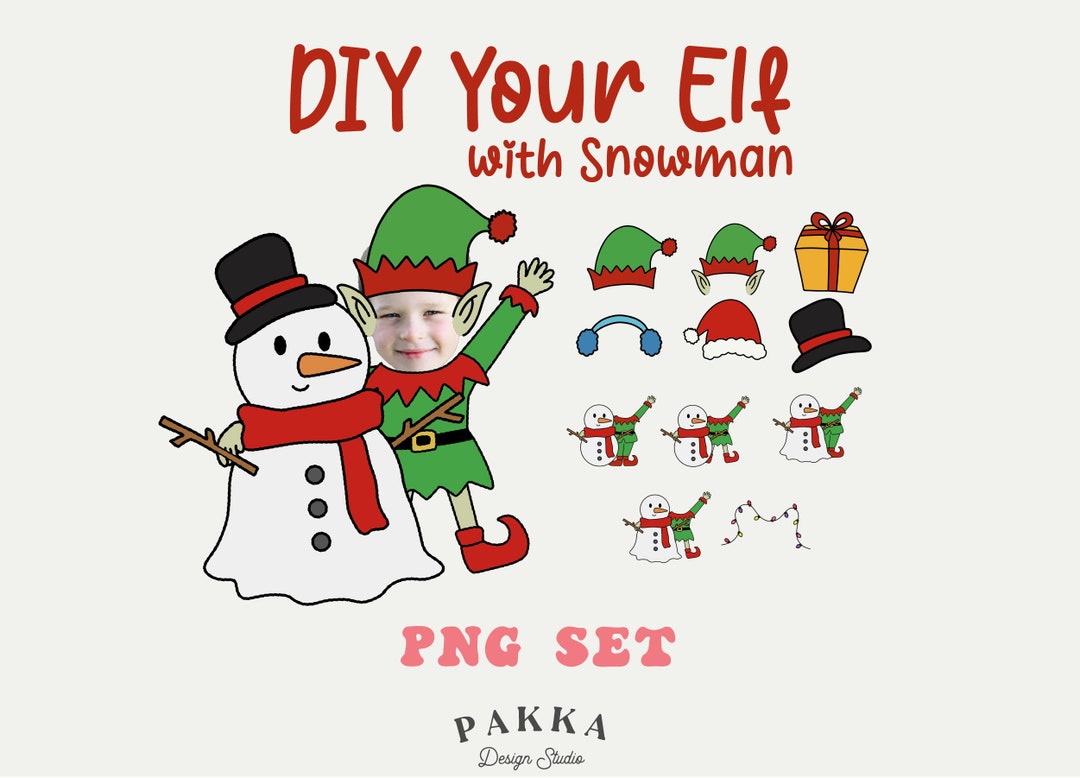 Whimsical Elf Yourself Template Kit DIY Printable Face Blank PNG Whimsical Elf Yourself Template Kit DIY Printable Face Blank PNG