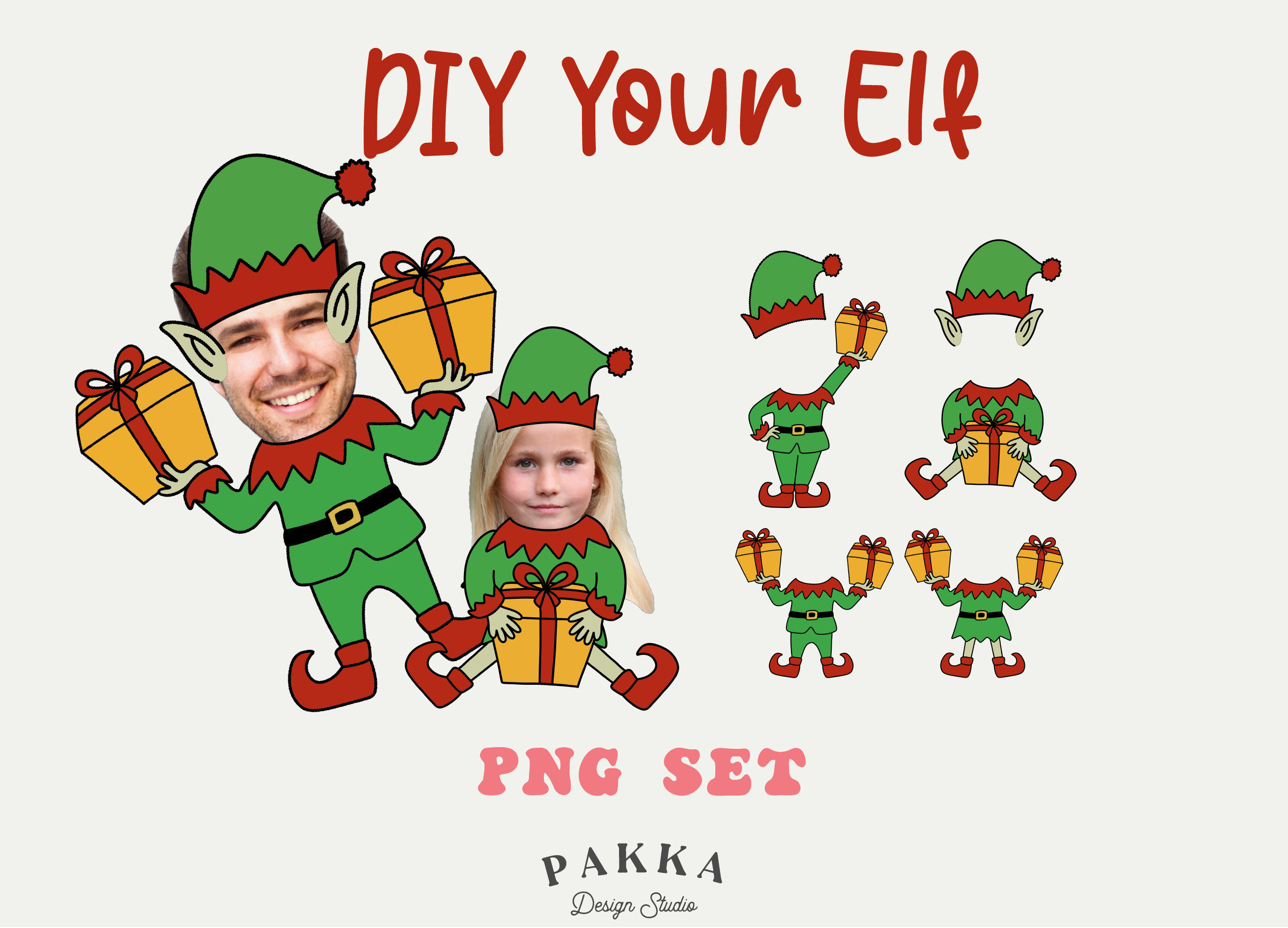 Elf Face Blank Bundle Add Your Own Photo Diy Template - Etsy Australia