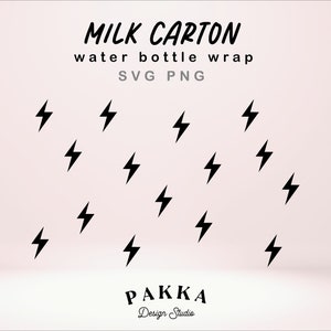 Lightning bolt | Milk Carton Water Bottle | SVG for Crafting | Seamless Full Wrap | Hand Draw tumbler | Cricut DIY Print | Commercial use