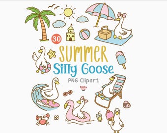 Sommargås Clipart-paket | Sublimeringsdesign med anka (PNG-filer)