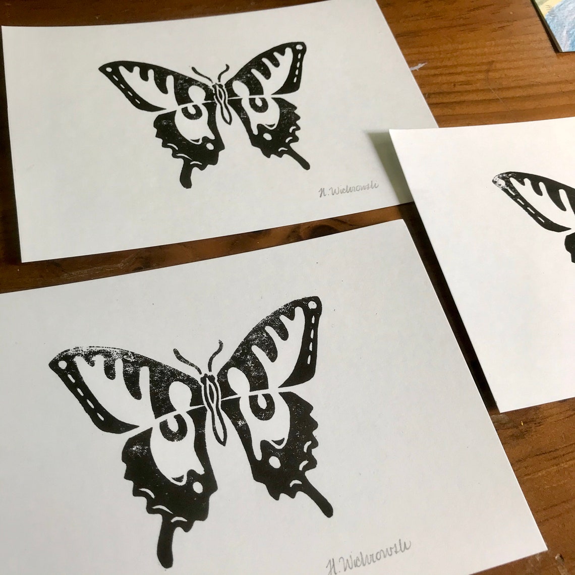 Butterfly Linocut Print Etsy
